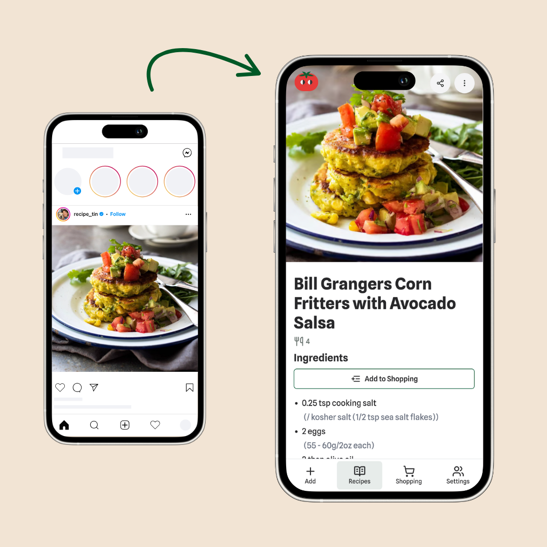A recipe being imported to Pantry Pilot from a cooking blog.